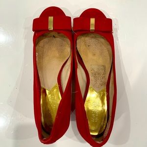 Michael Kors Red Bow Velvet Heels
